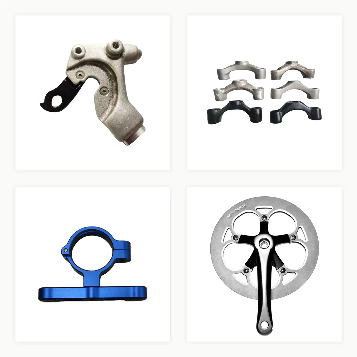 Custom forged aluminium parts: derailleur hangers, brackets, machined housings
