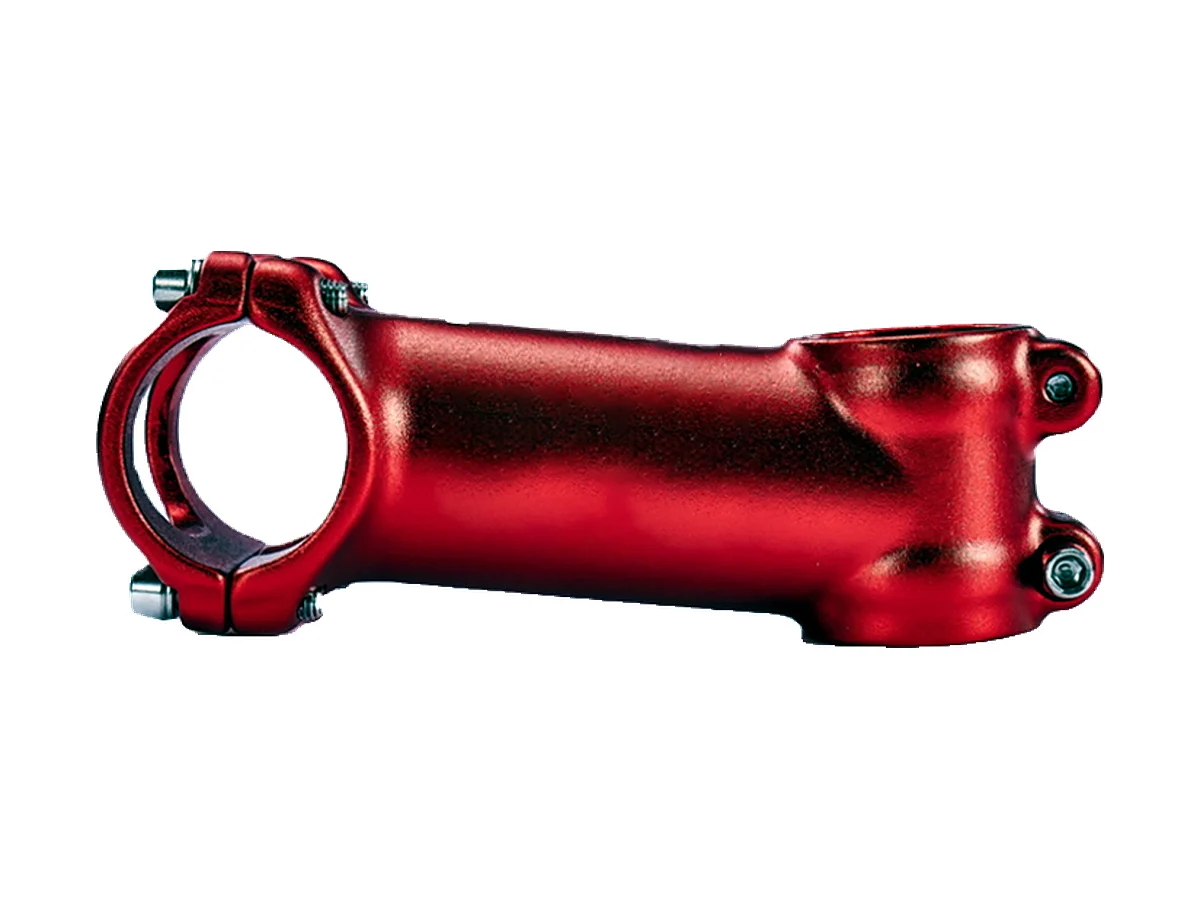 Forged aluminium stem with red anodised finish