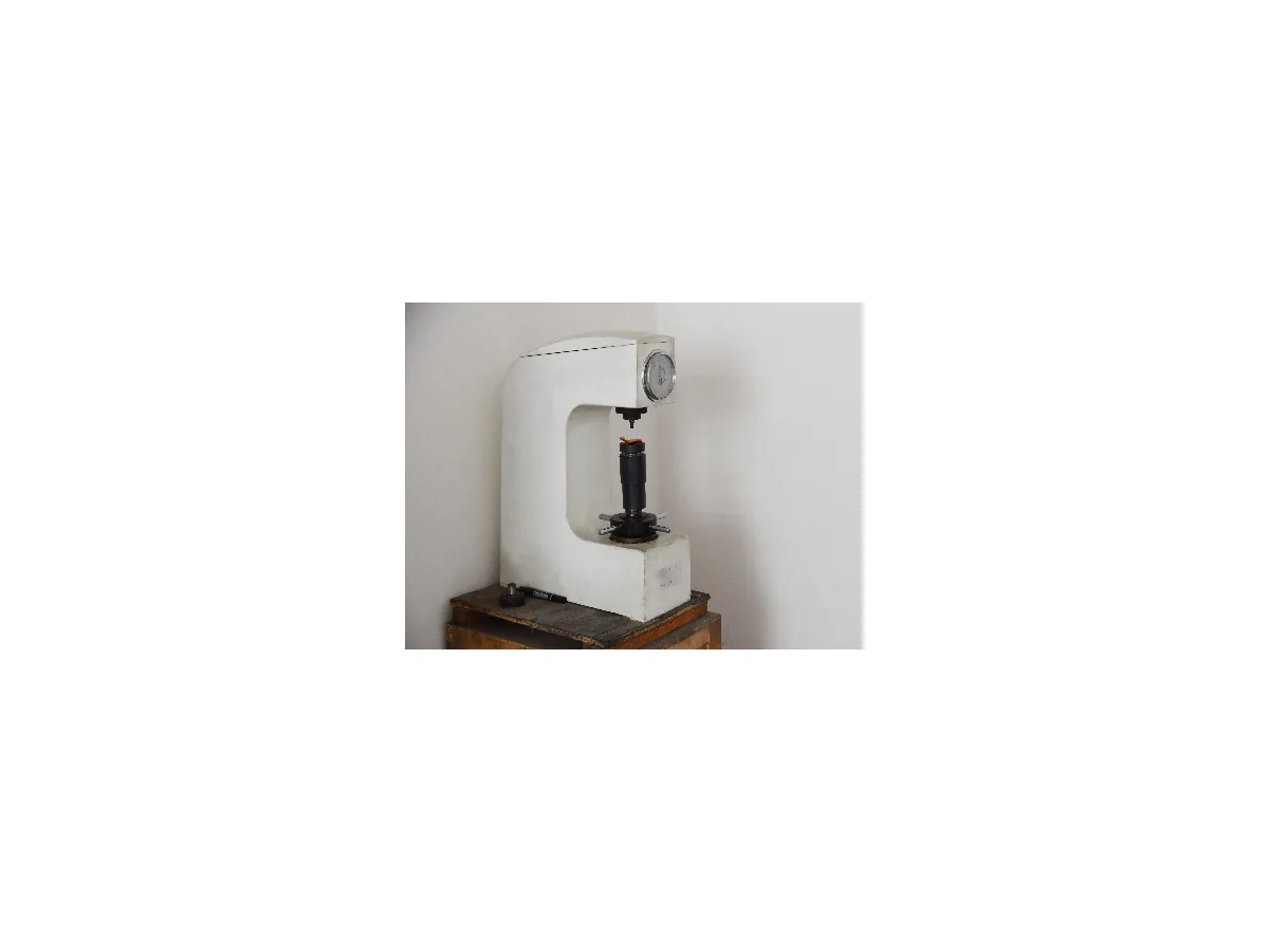 Hardness testing machine checking a forged aluminium part